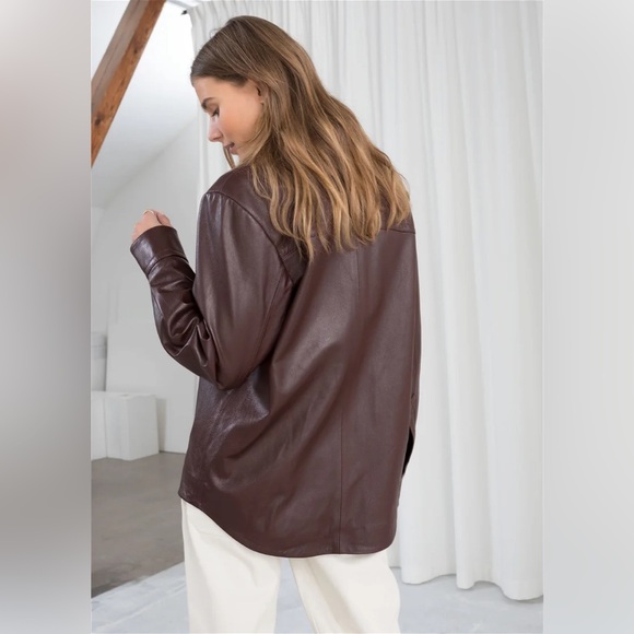 ✨& OTHER STORIES✨Leather Button Up Shirt/Jacket - Picture 3 of 4